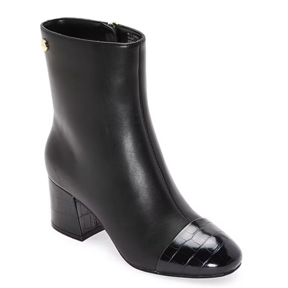NiB Liz Claiborne Women's Kendale Chunky Heel Boots Black Size 7.5 M $100 RY1410